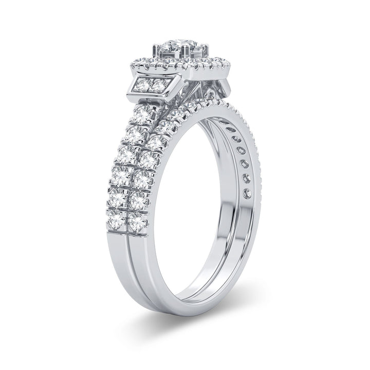 Sparkling 1CT Lab Diamond Engagement Ring in White Gold