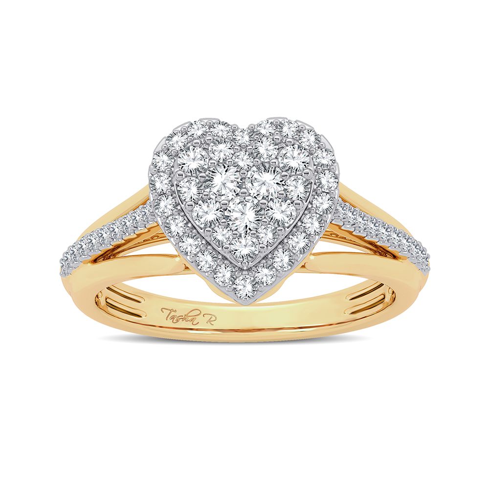 Chic 14k Yellow Gold 0.50CT Lab Diamond Womens Ring