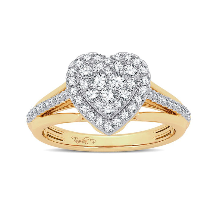 Chic 14k Yellow Gold 0.50CT Lab Diamond Womens Ring