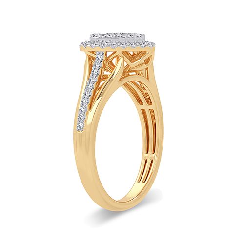 Chic 14k Yellow Gold 0.50CT Lab Diamond Womens Ring