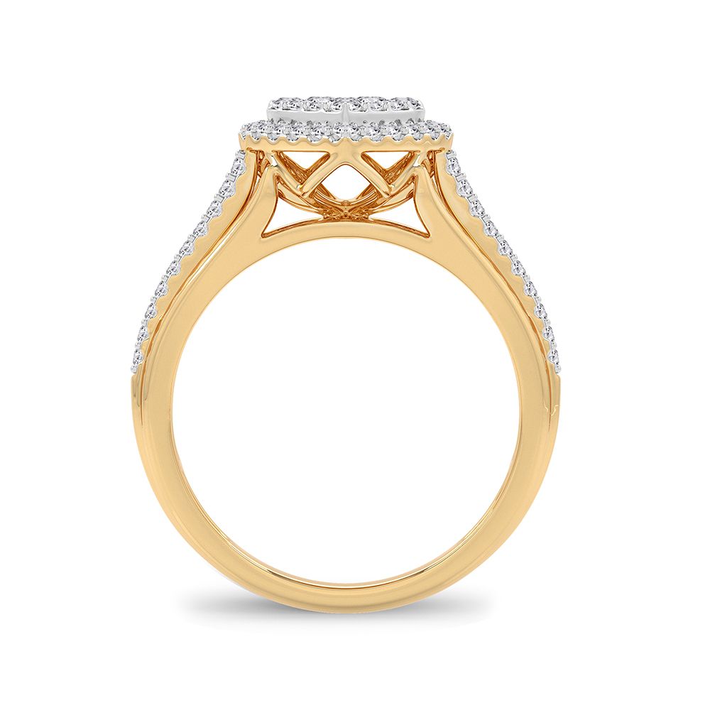 Chic 14k Yellow Gold 0.50CT Lab Diamond Womens Ring