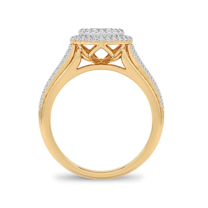 Chic 14k Yellow Gold 0.50CT Lab Diamond Womens Ring