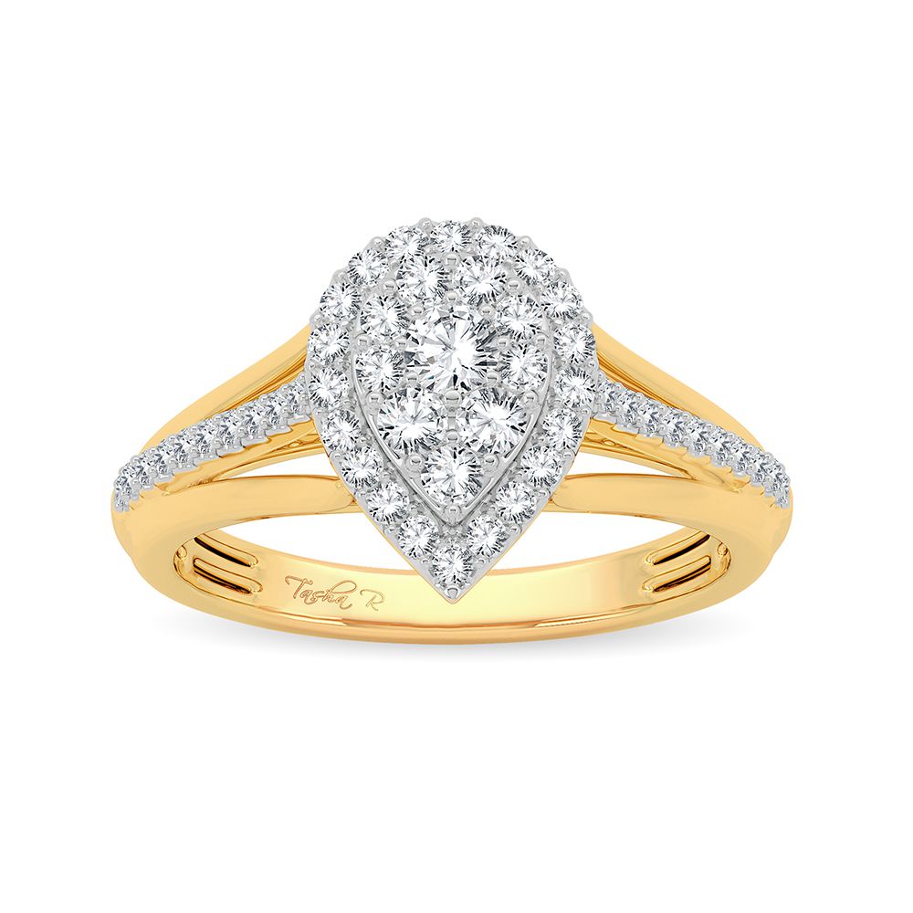 Timeless 14K Yellow Gold Lab Diamond Womens Engagement Ring