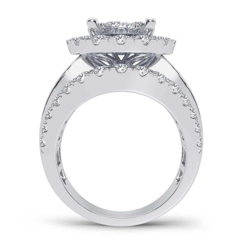 Brilliant 14k White Gold Lab Diamond Engagement Ring