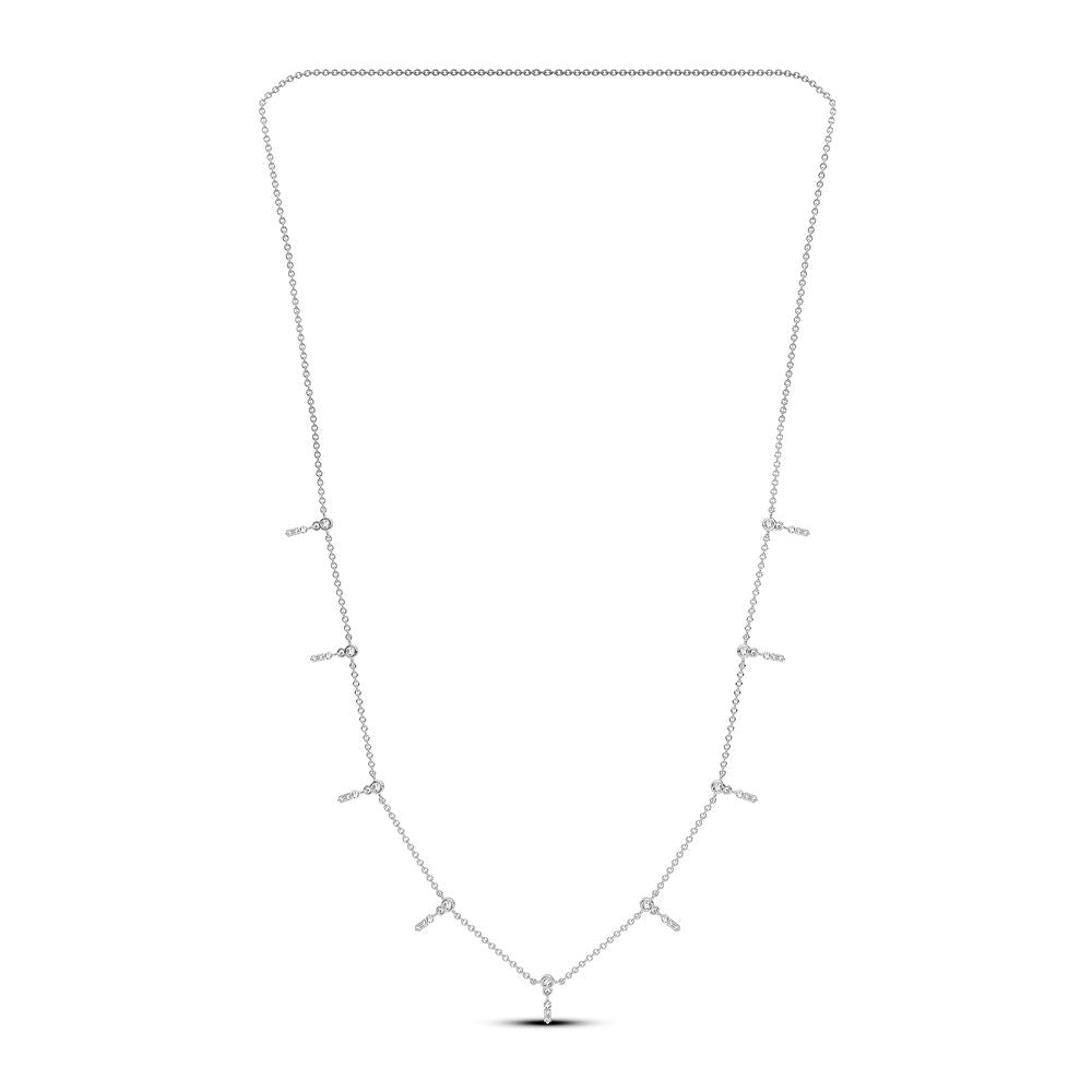 14K White Gold Lab Diamond Pendant Necklace for Women