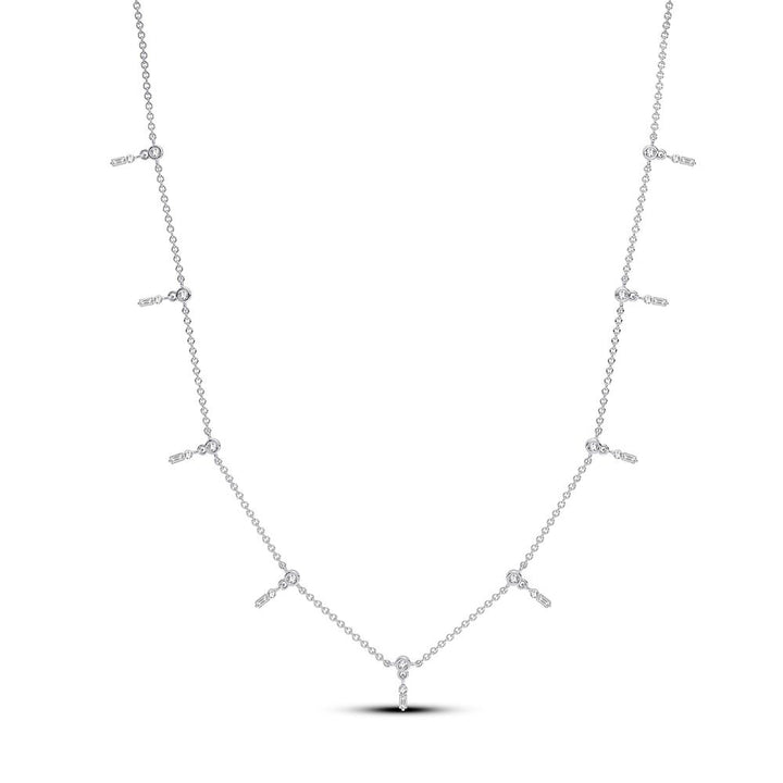 14K White Gold Lab Diamond Pendant Necklace for Women