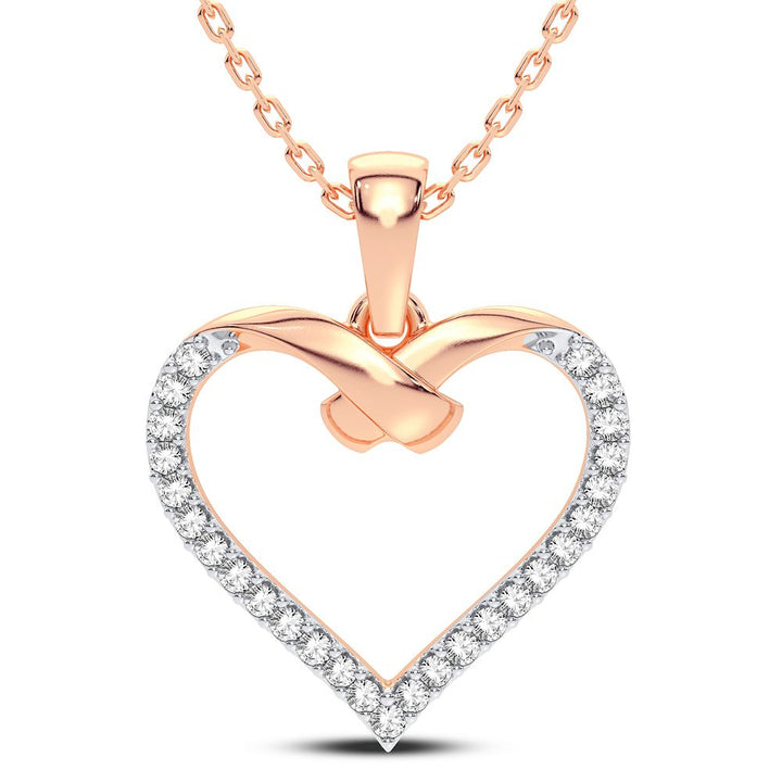 Delicate 14k Rose Gold Lab Diamond Womens Pendant