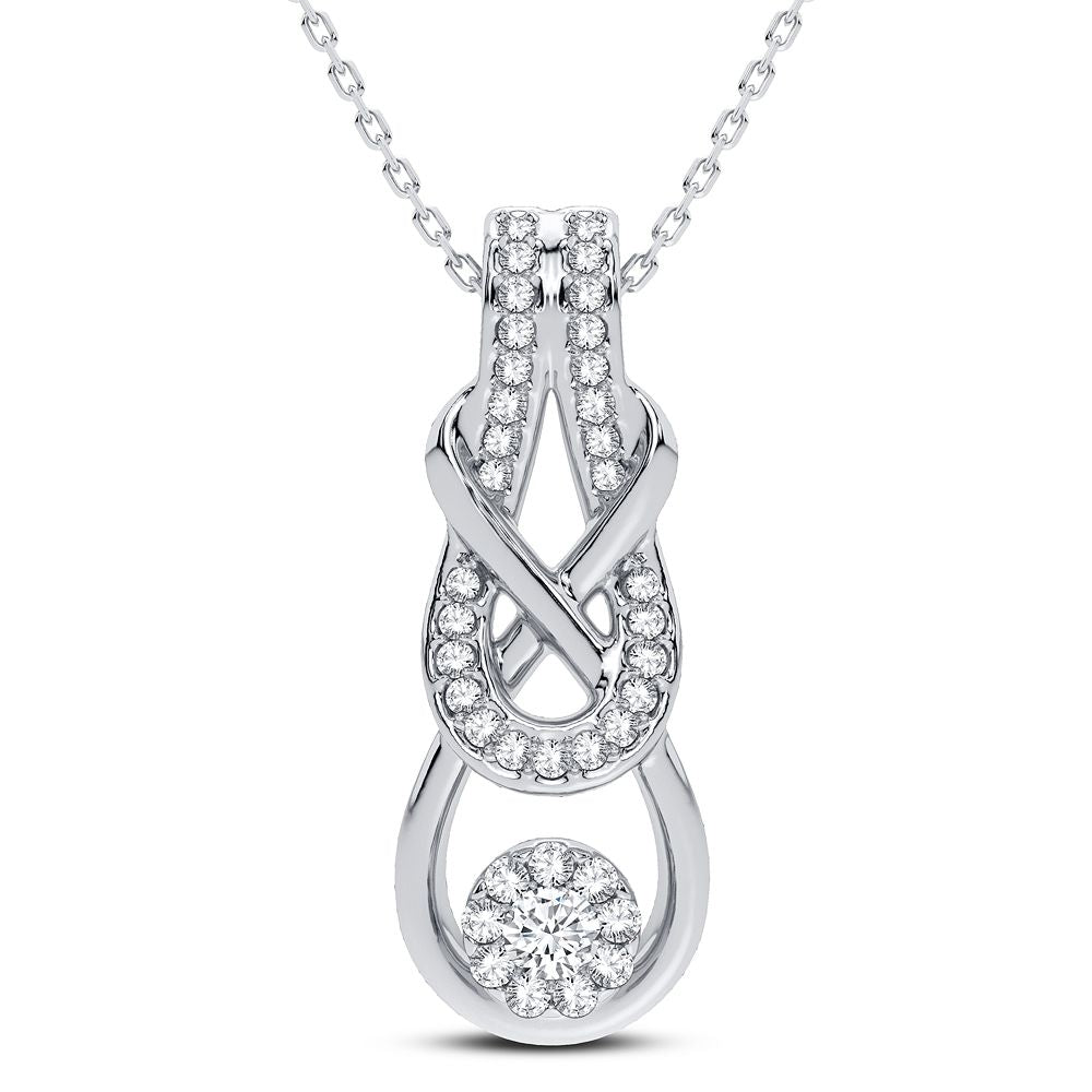 10k White Gold Lab Diamond Pendant: Chic Elegance
