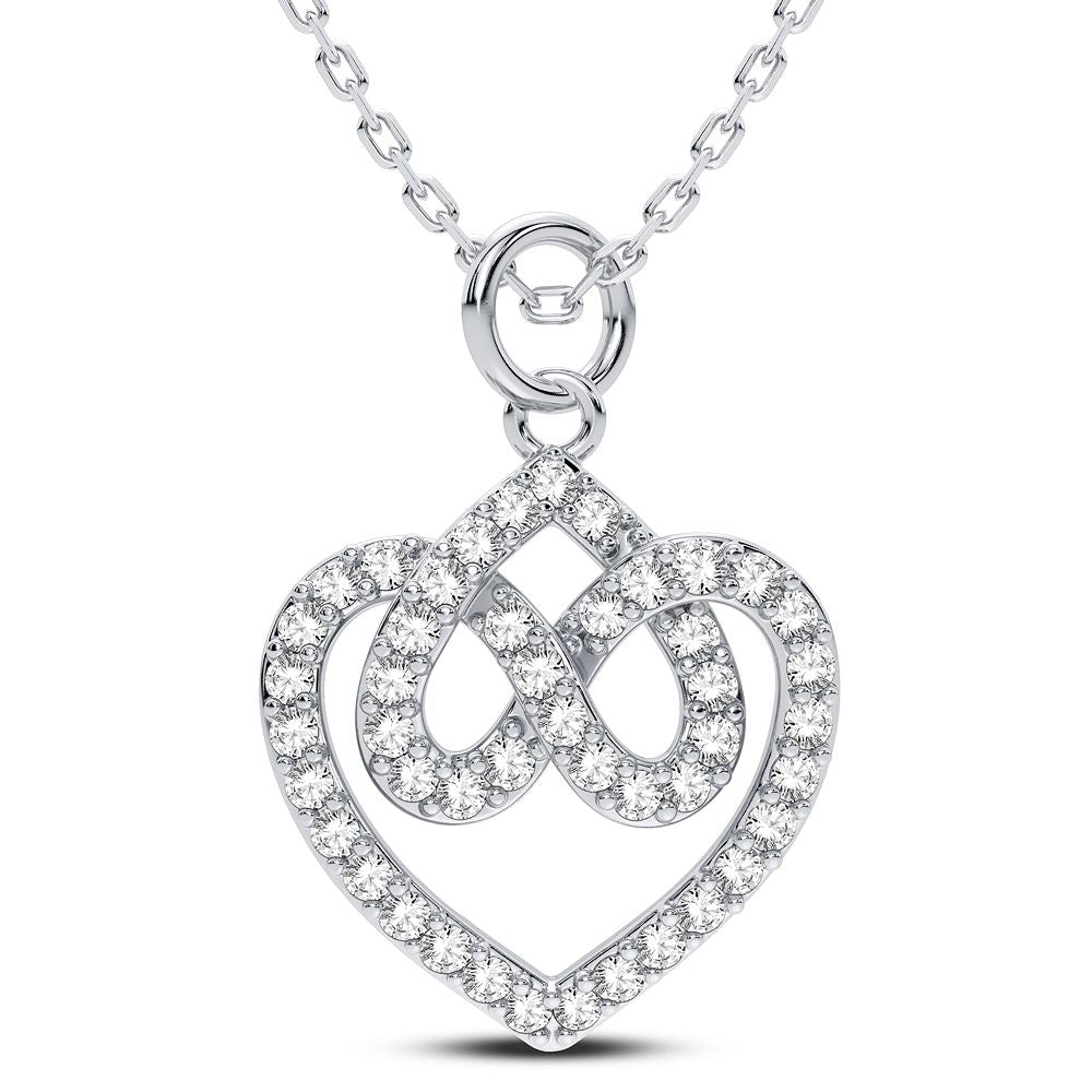 Elegant 14k White Gold 0.25CT Lab Diamond Pendant