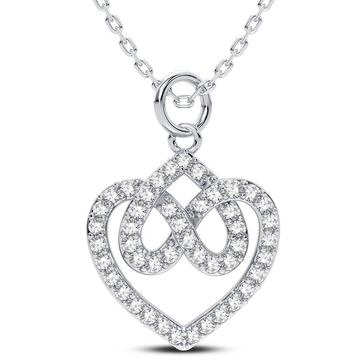 Elegant 14k White Gold 0.25CT Lab Diamond Pendant