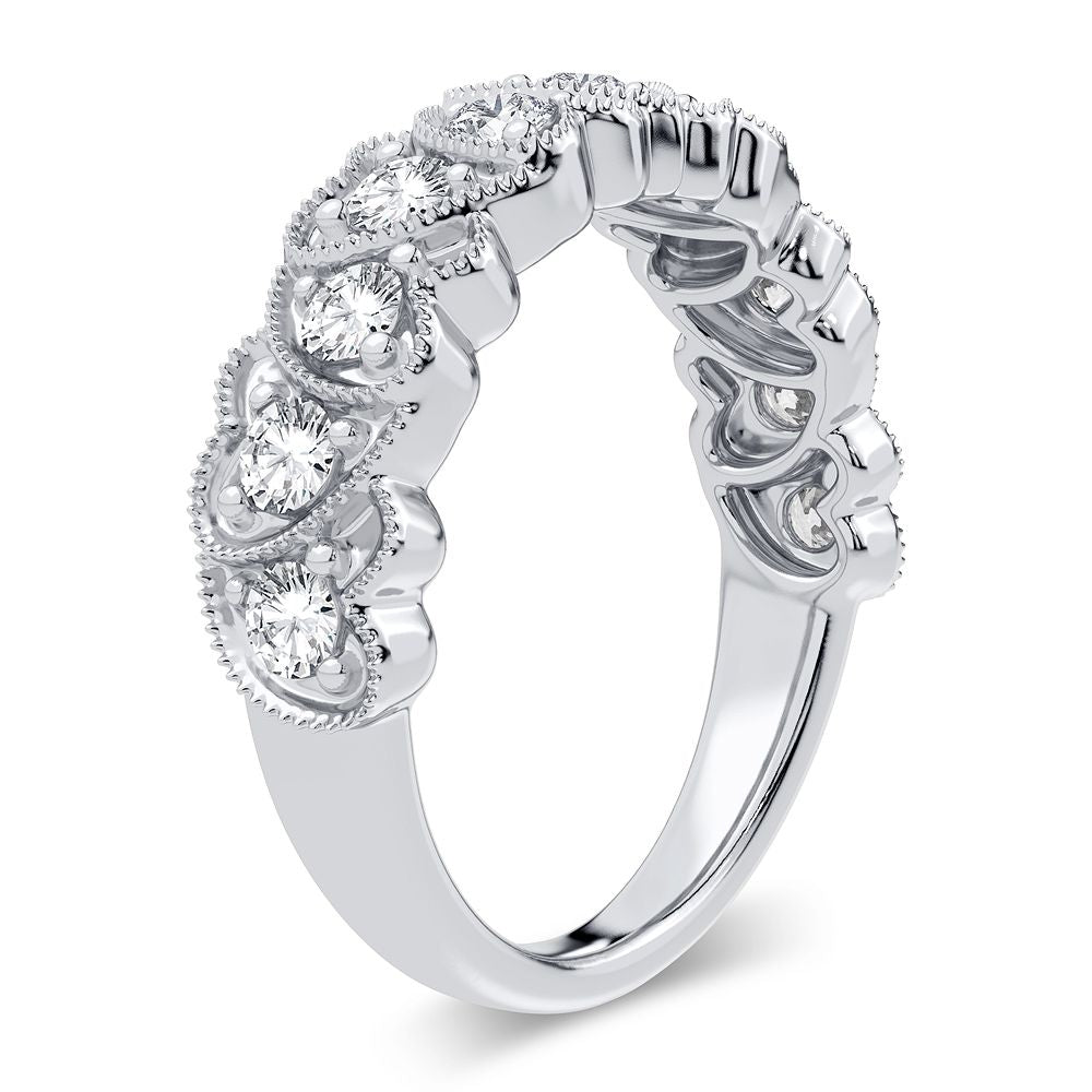 Chic 0.60CT Lab Diamond 14k White Gold Womens Band