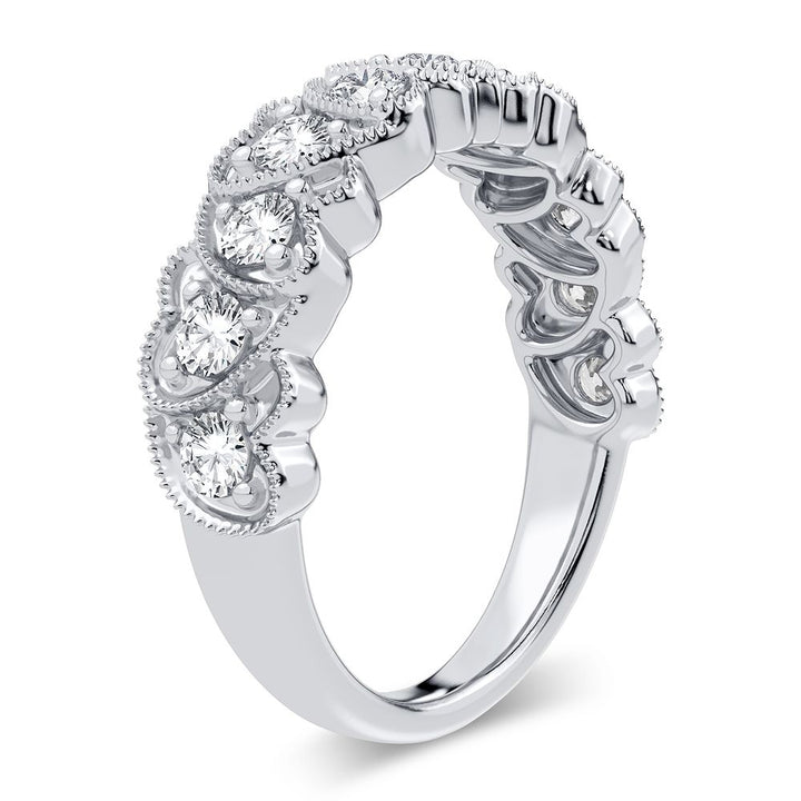 Chic 0.60CT Lab Diamond 14k White Gold Womens Band