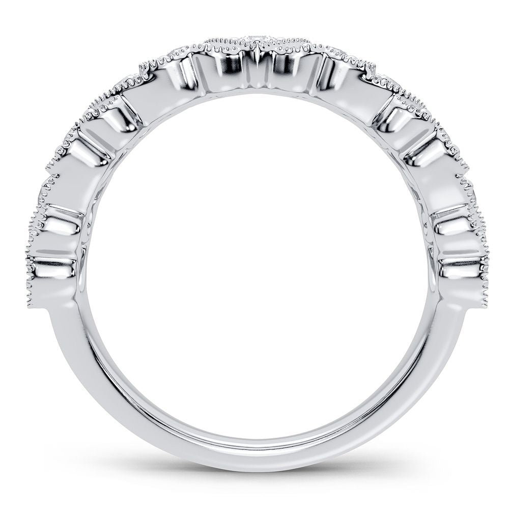 Chic 0.60CT Lab Diamond 14k White Gold Womens Band