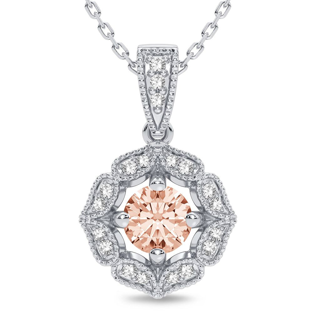 Delicate 14K White Gold 0.10CT Lab Diamond Pendant