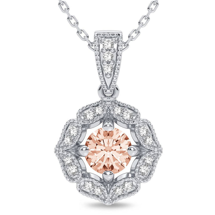 Delicate 14K White Gold 0.10CT Lab Diamond Pendant