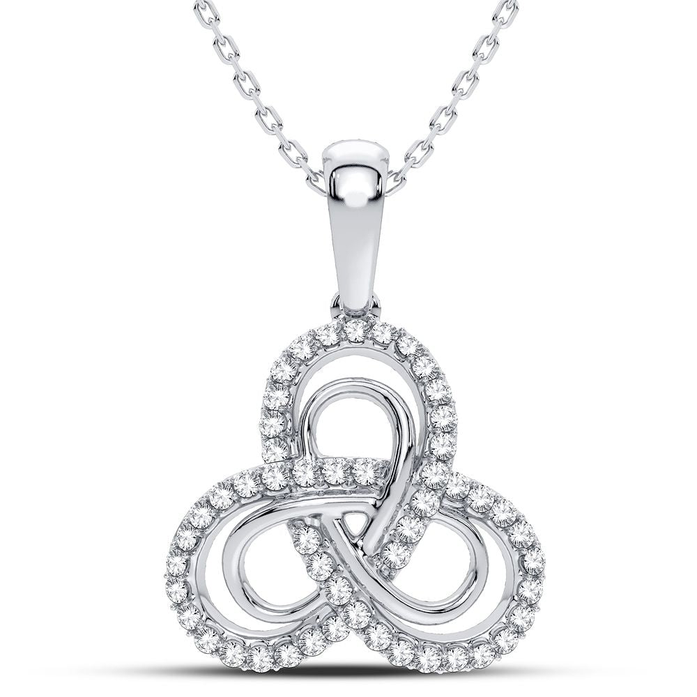 Chic 14k White Gold 0.25CT Lab Diamond Pendant Necklace