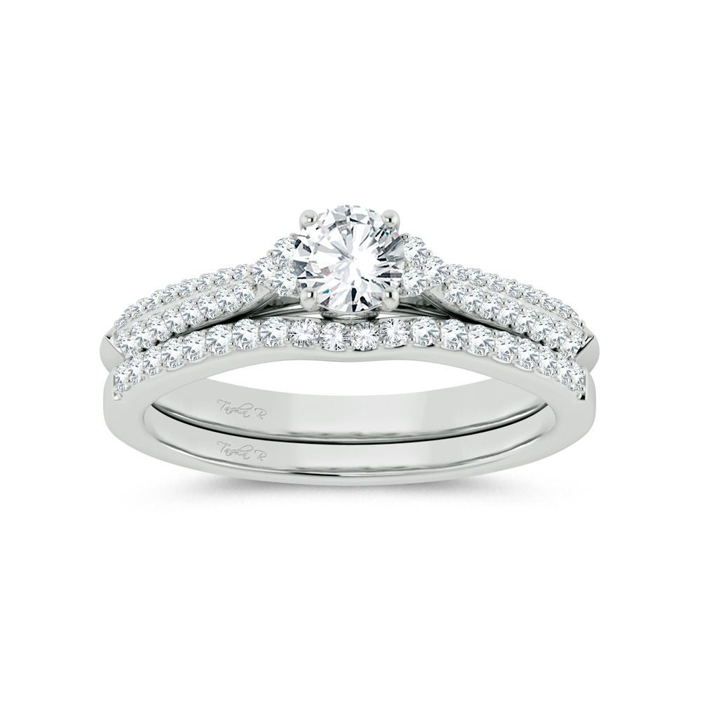 Timeless 14k White Gold Lab Diamond Bridal Ring (0.60ct)