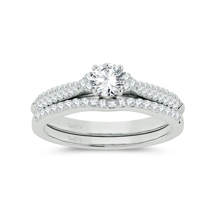 Timeless 14k White Gold Lab Diamond Bridal Ring (0.60ct)