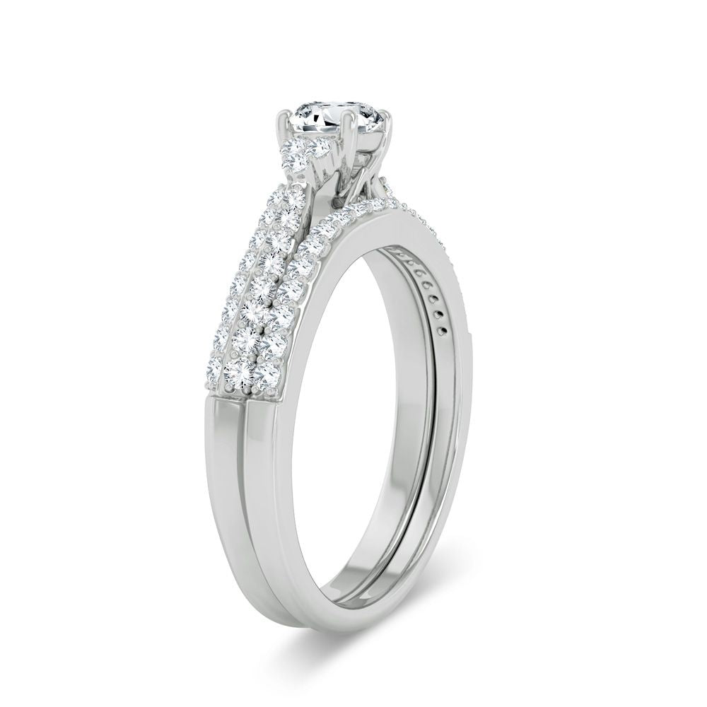 Timeless 14k White Gold Lab Diamond Bridal Ring (0.60ct)