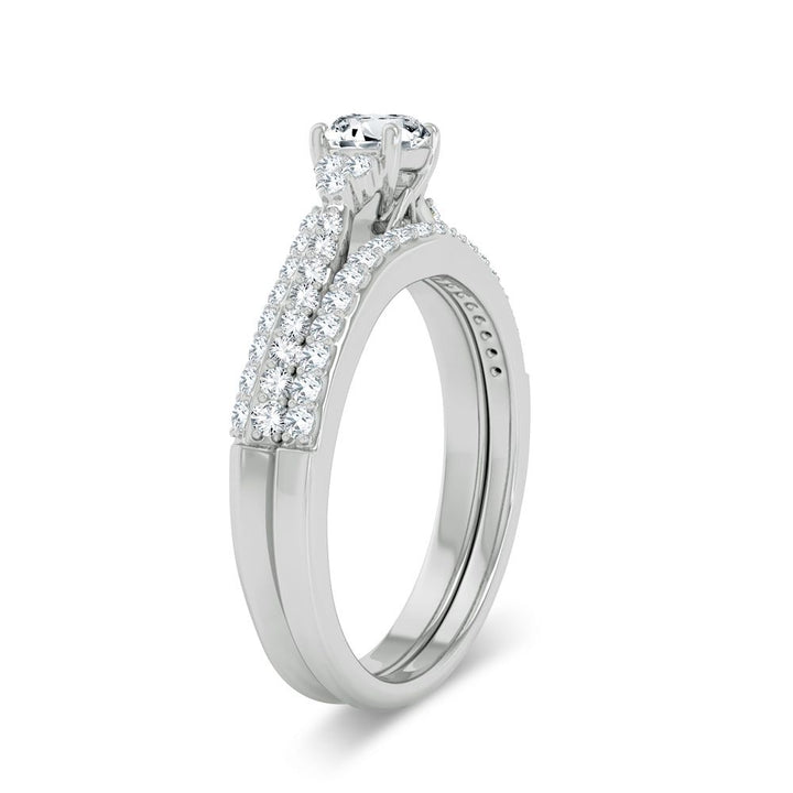 Timeless 14k White Gold Lab Diamond Bridal Ring (0.60ct)