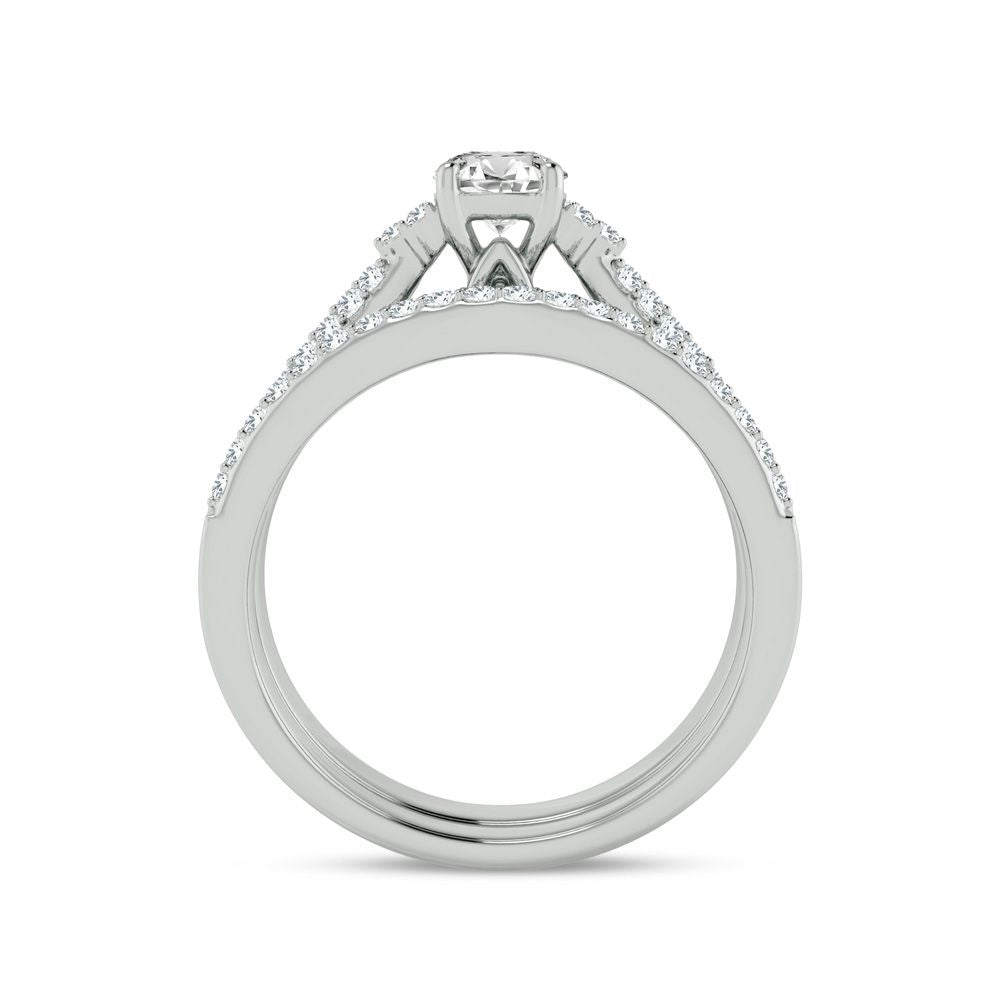 Timeless 14k White Gold Lab Diamond Bridal Ring (0.60ct)