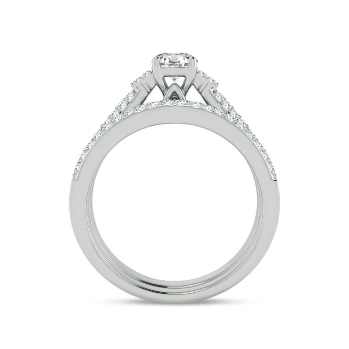 Timeless 14k White Gold Lab Diamond Bridal Ring (0.60ct)