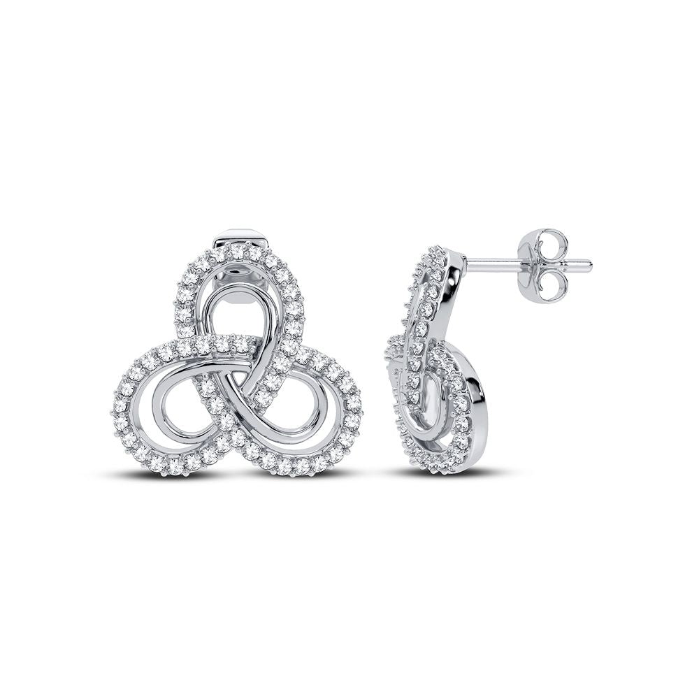 14k White Gold Lab Diamond Stud Earrings for Women