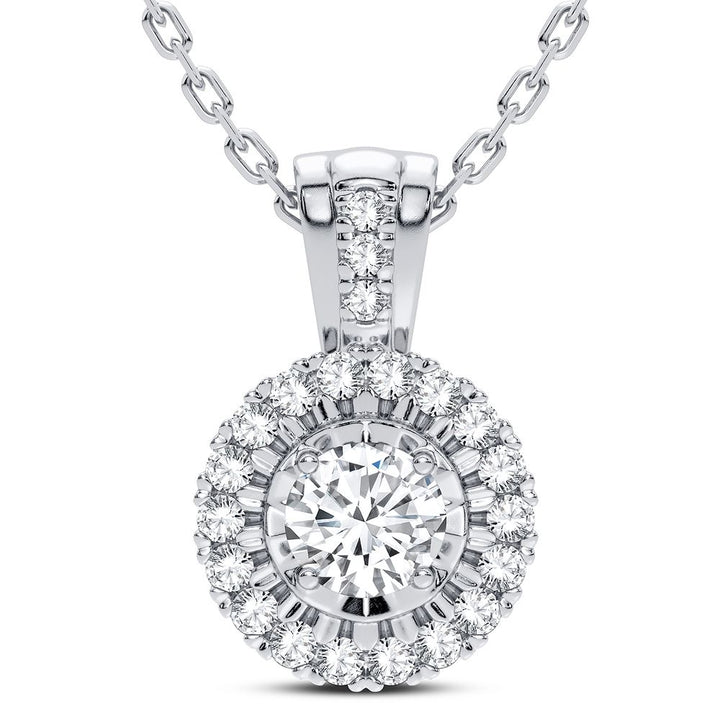 Chic 14k White Gold 0.18CT Lab Diamond Womens Pendant