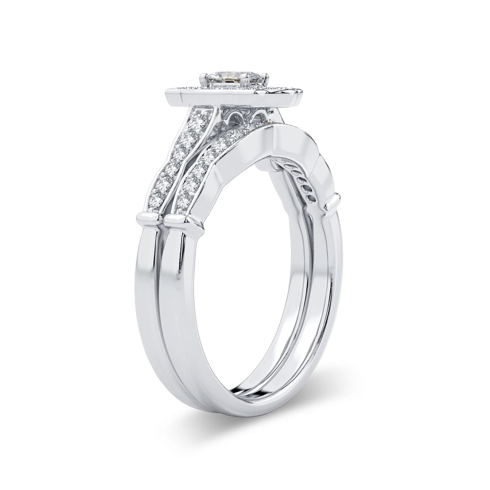 Elegant 14k White Gold 0.50ct Lab Diamond Bridal Ring