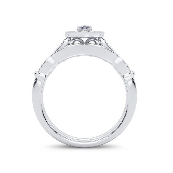 Elegant 14k White Gold 0.50ct Lab Diamond Bridal Ring