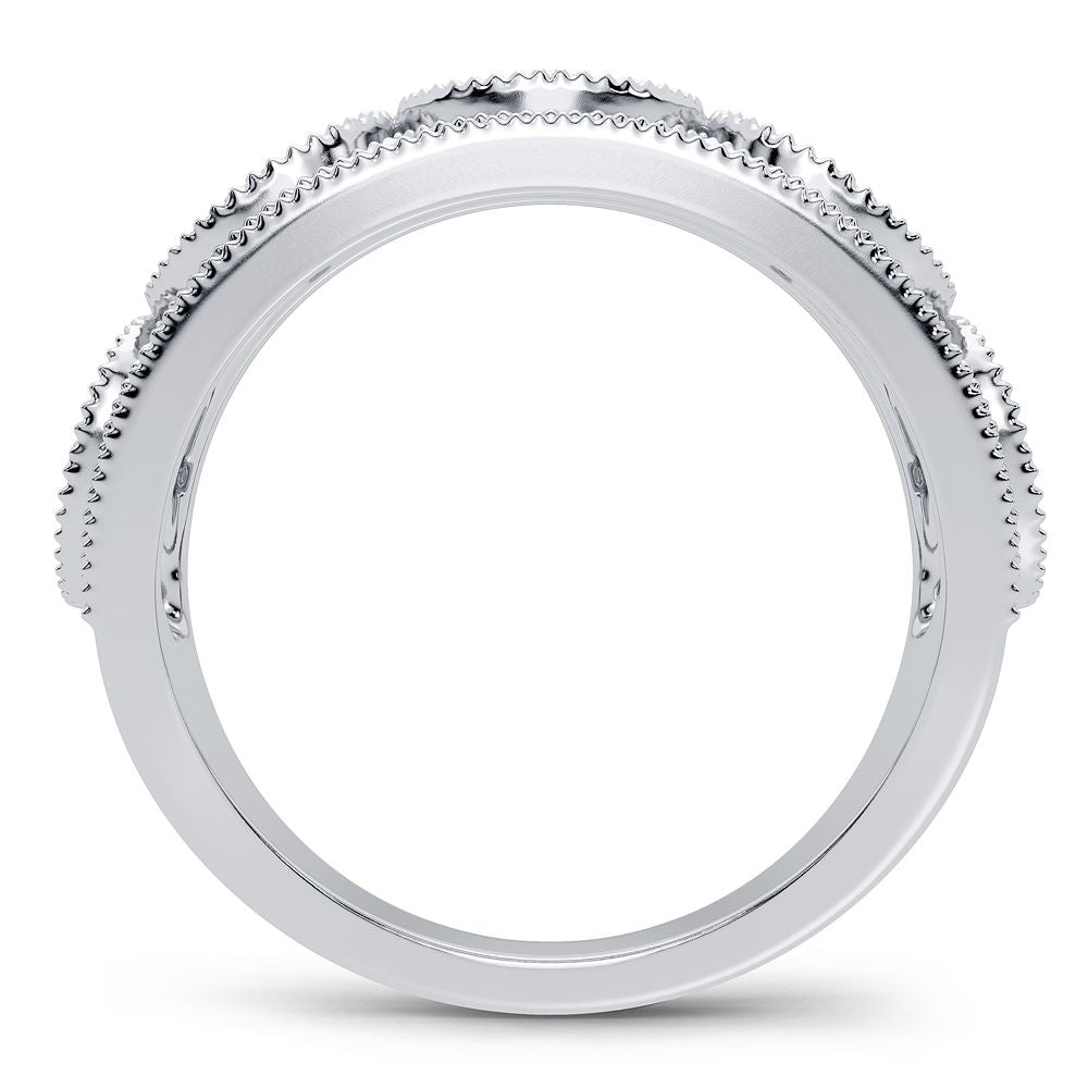 Chic 14K White Gold 0.20CT Lab Diamond Womens Fashion Band