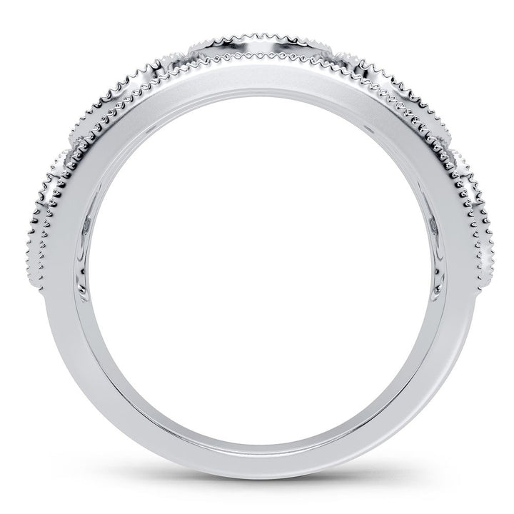 Chic 14K White Gold 0.20CT Lab Diamond Womens Fashion Band