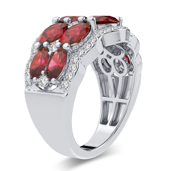 Luminous 14K White Gold Lab Diamond Womens Cocktail Ring