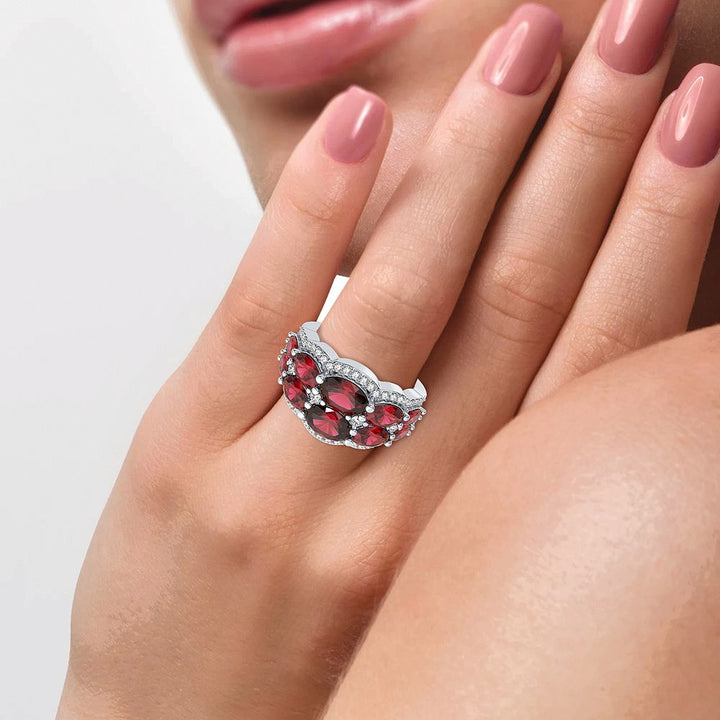Luminous 14K White Gold Lab Diamond Womens Cocktail Ring