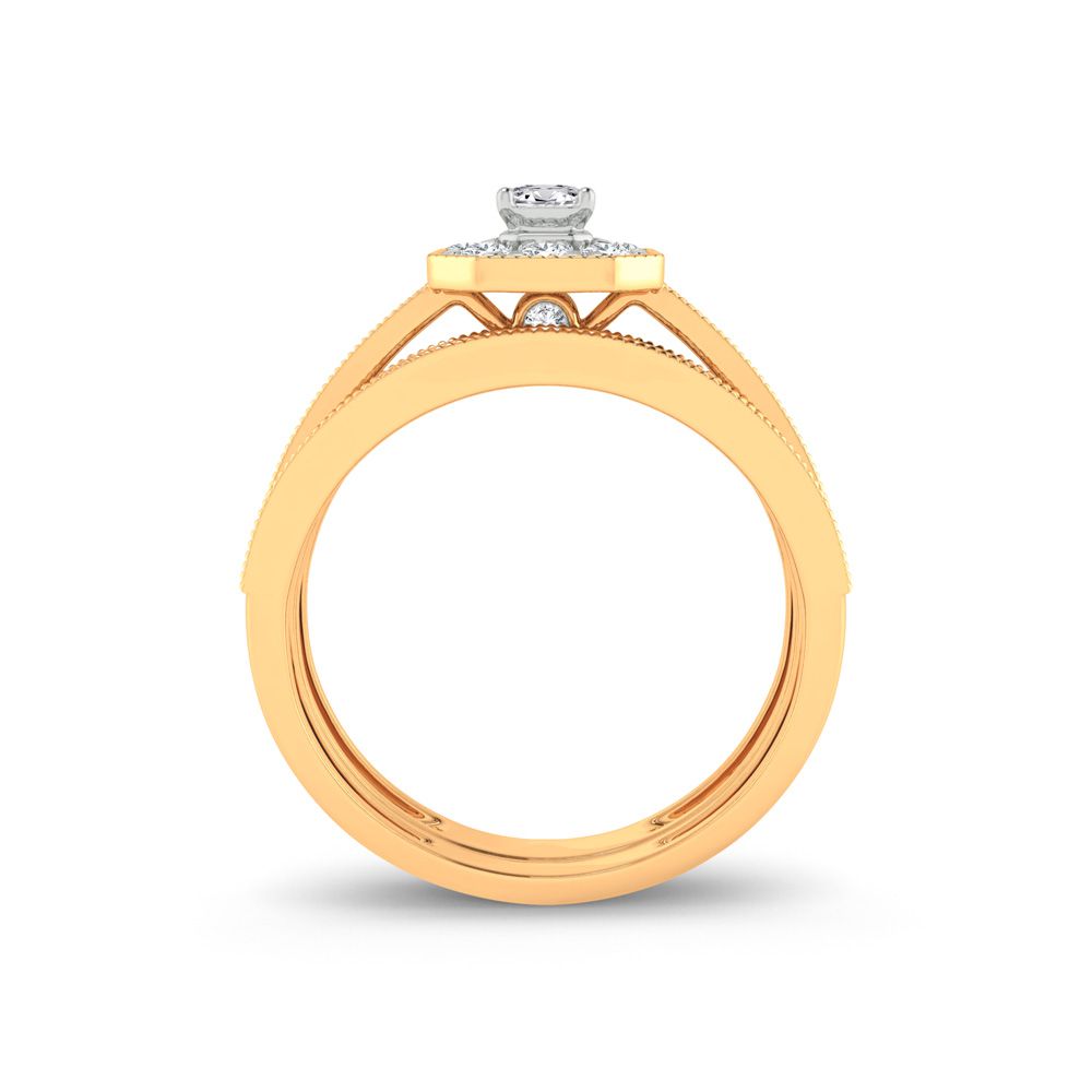 14k Yellow Gold 0.68ct Lab Diamond Womens Bridal Ring