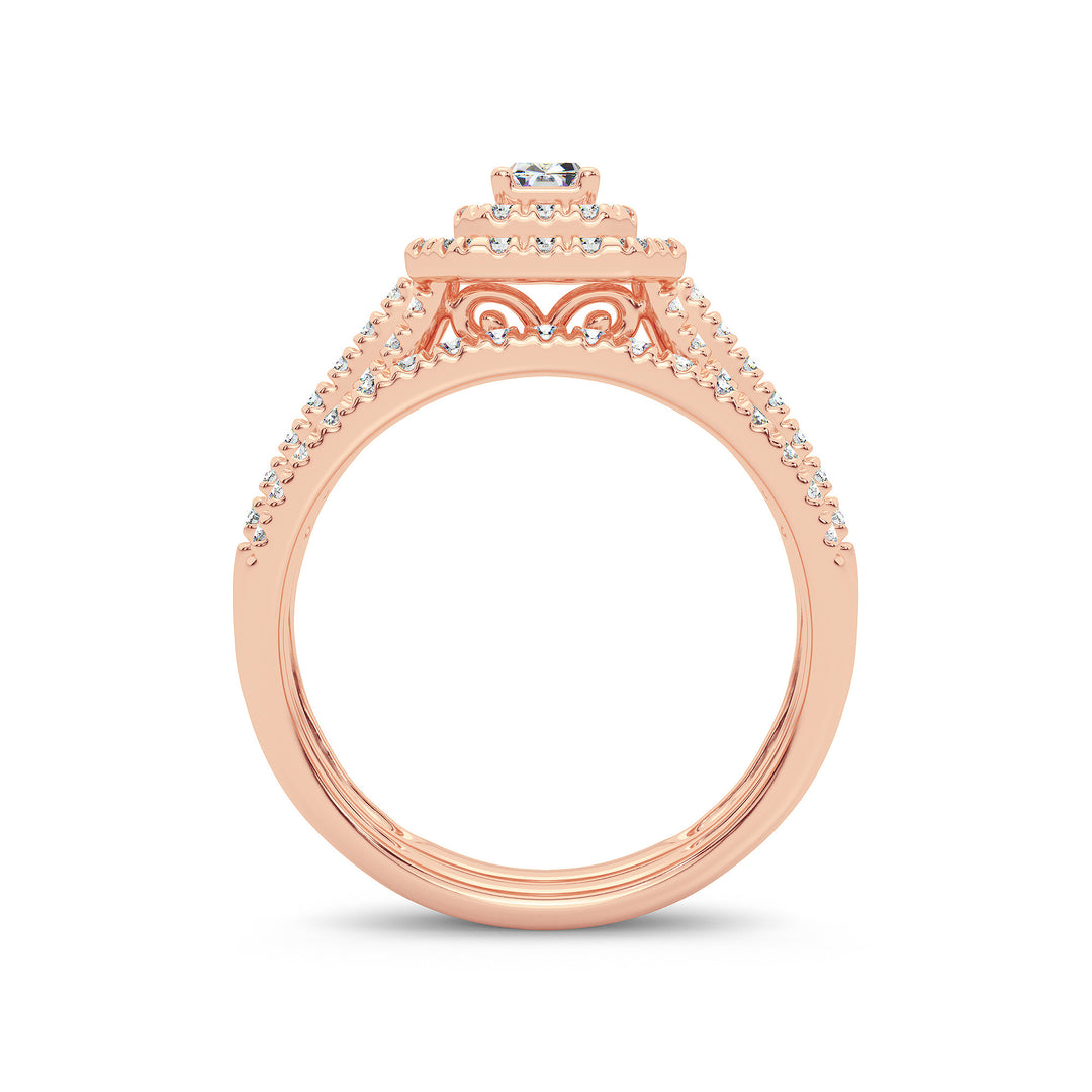 14k White Gold Lab Diamond Womens Engagement Ring