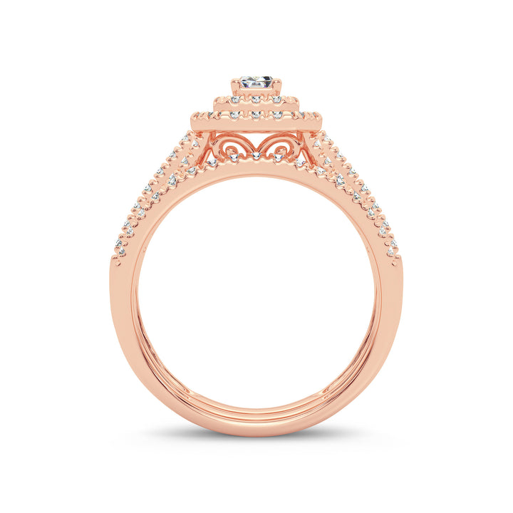 14k White Gold Lab Diamond Womens Engagement Ring