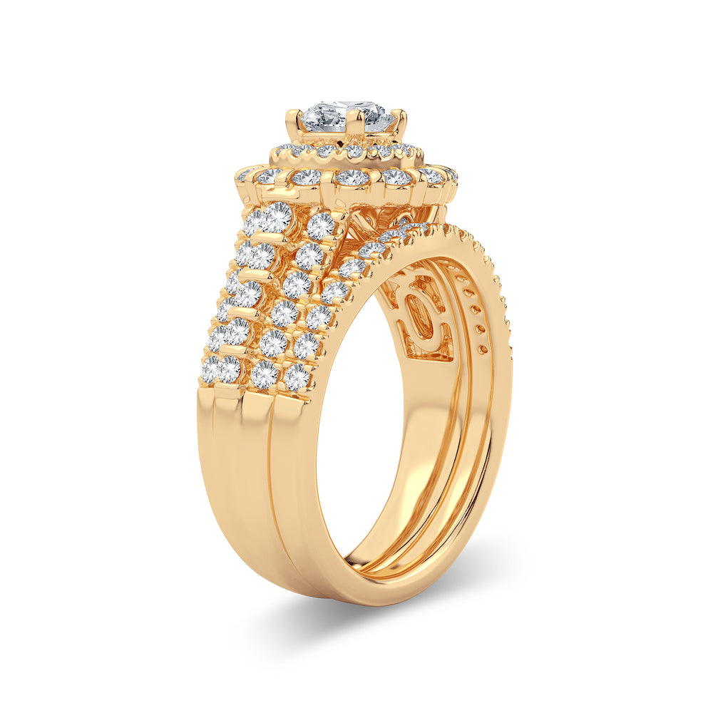 Sparkling 14K Yellow Gold 2CT Lab Diamond Engagement Ring
