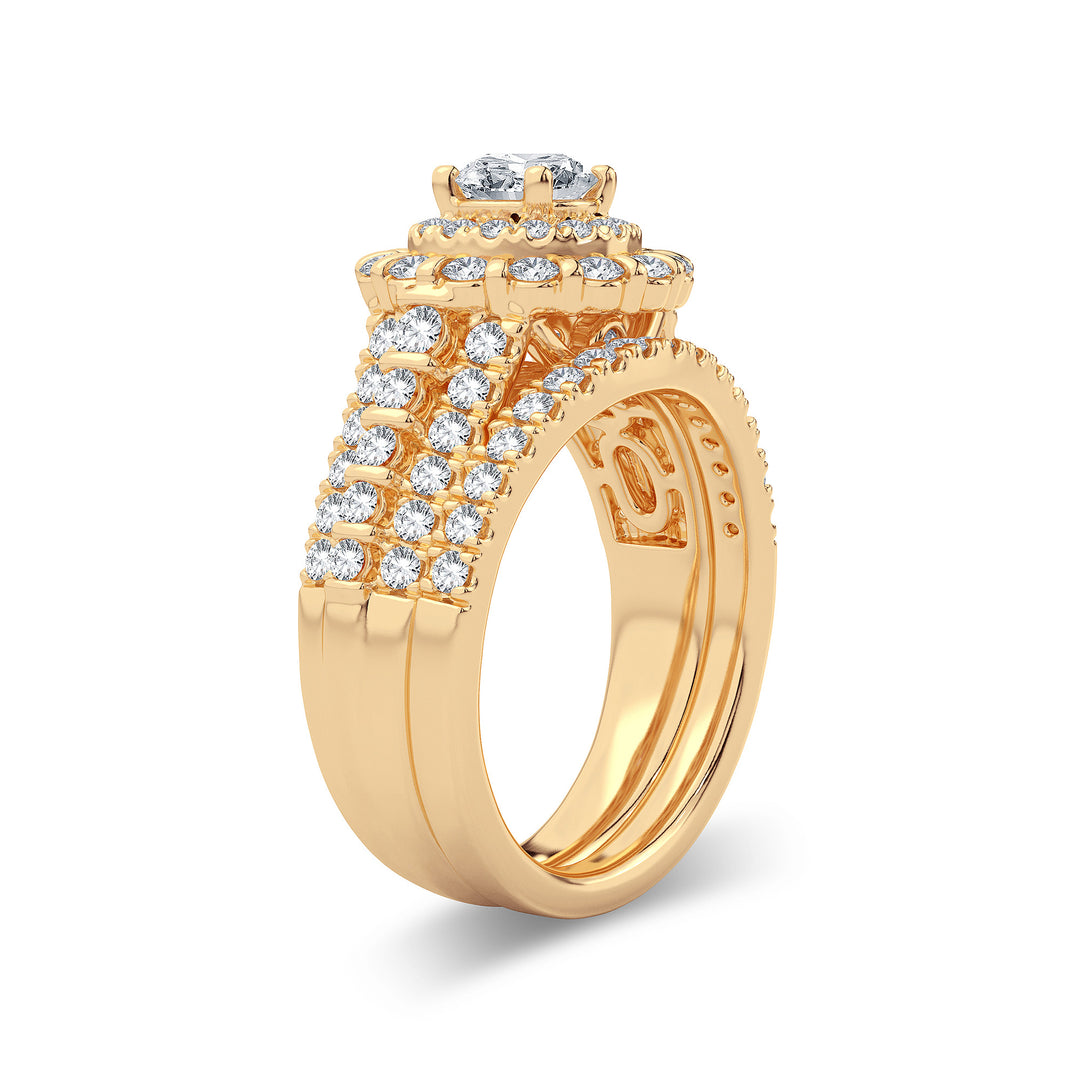 Sparkling 14K Yellow Gold 2CT Lab Diamond Engagement Ring
