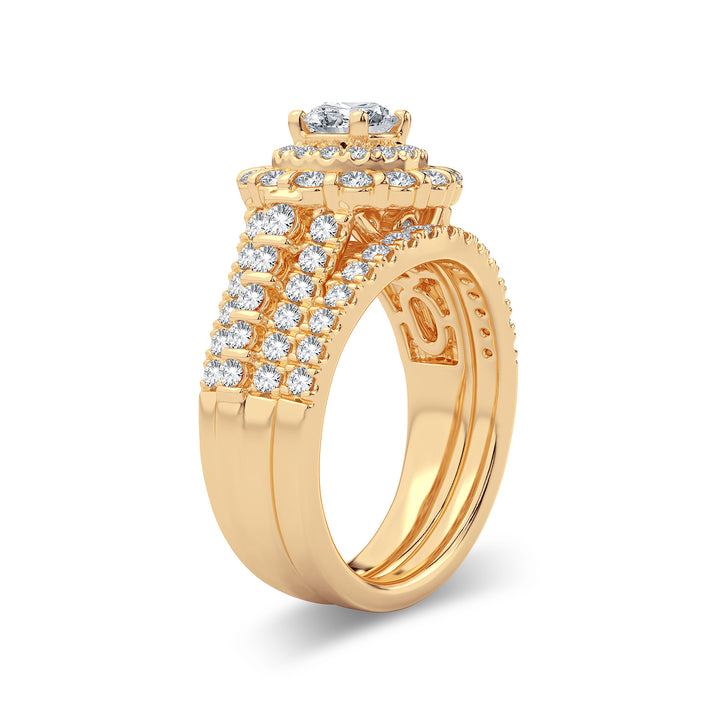 Sparkling 14K Yellow Gold 2CT Lab Diamond Engagement Ring