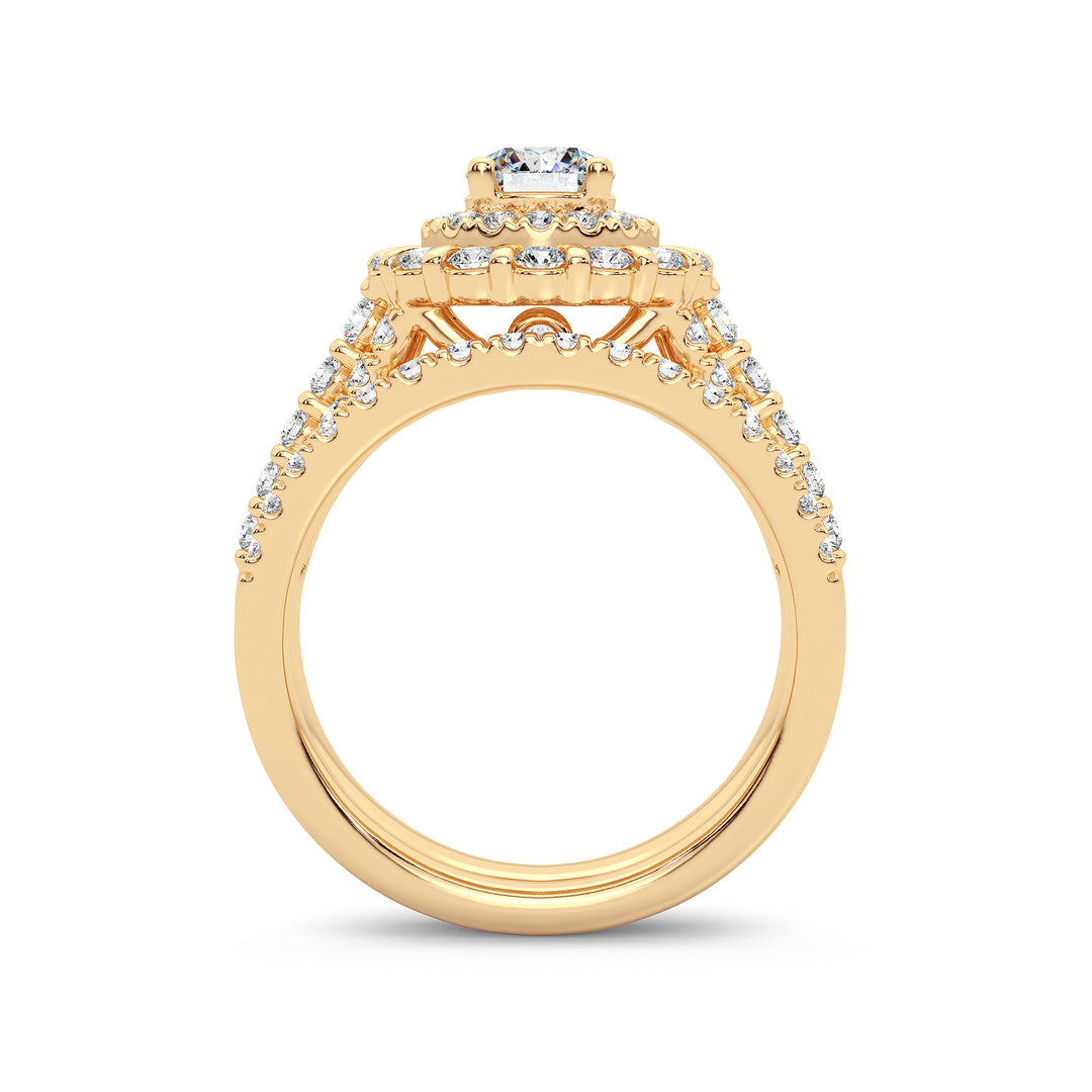 Sparkling 14K Yellow Gold 2CT Lab Diamond Engagement Ring