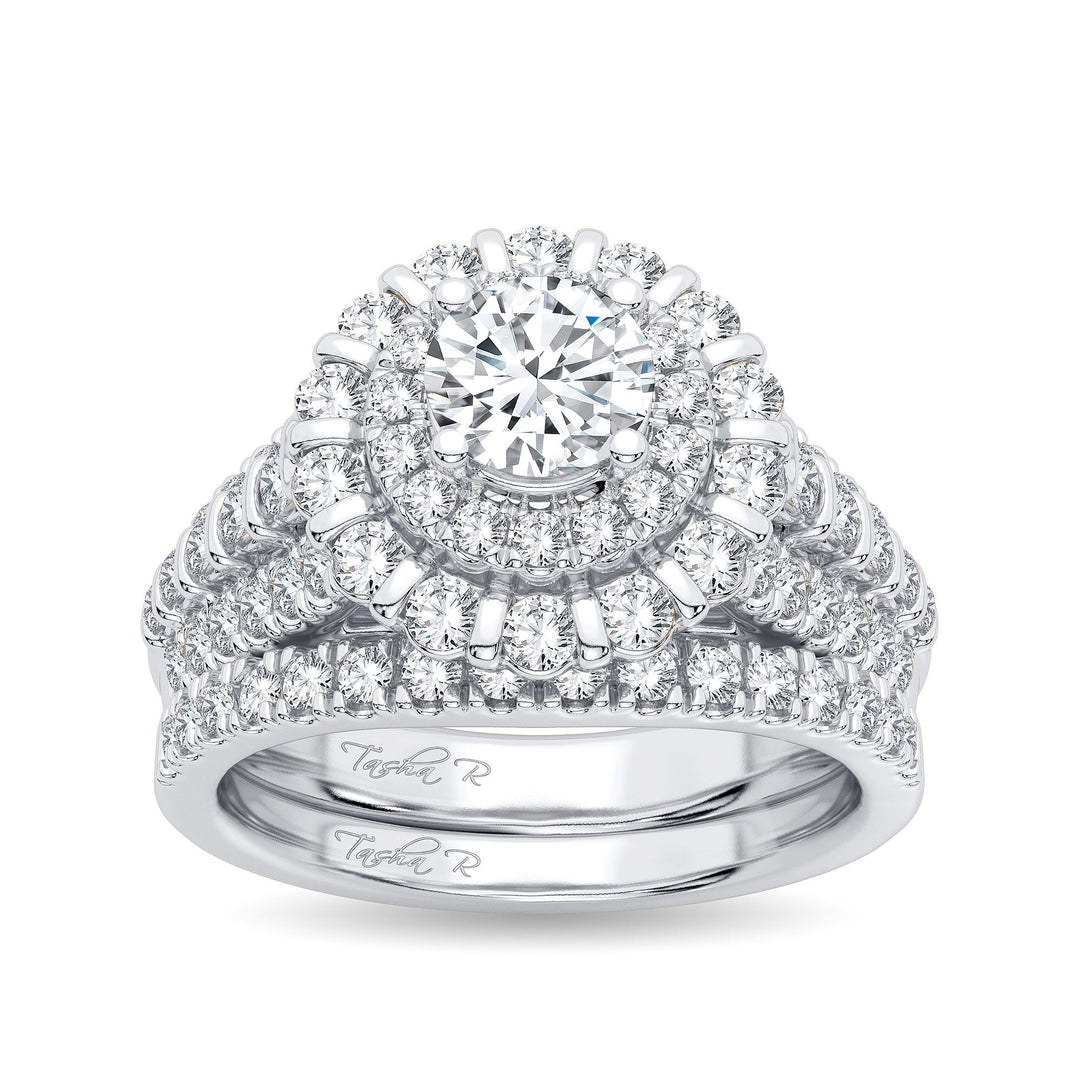 Brilliant 14k White Gold 2CT Lab Diamond Engagement Ring