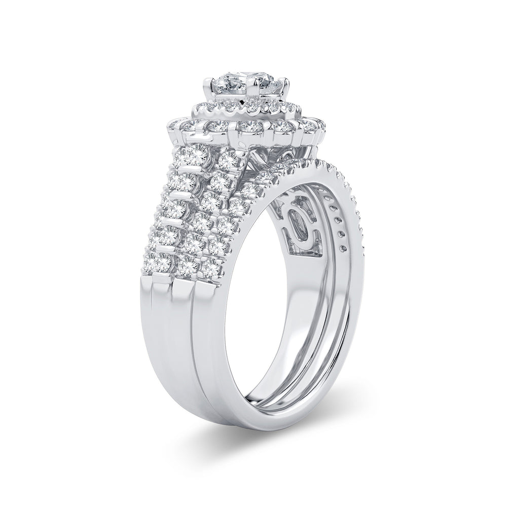 Brilliant 14k White Gold 2CT Lab Diamond Engagement Ring