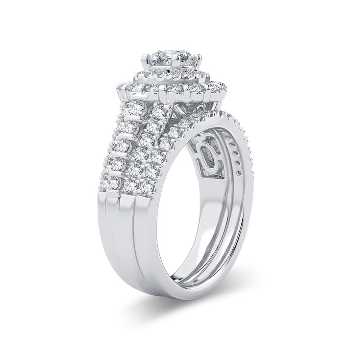 Brilliant 14k White Gold 2CT Lab Diamond Engagement Ring