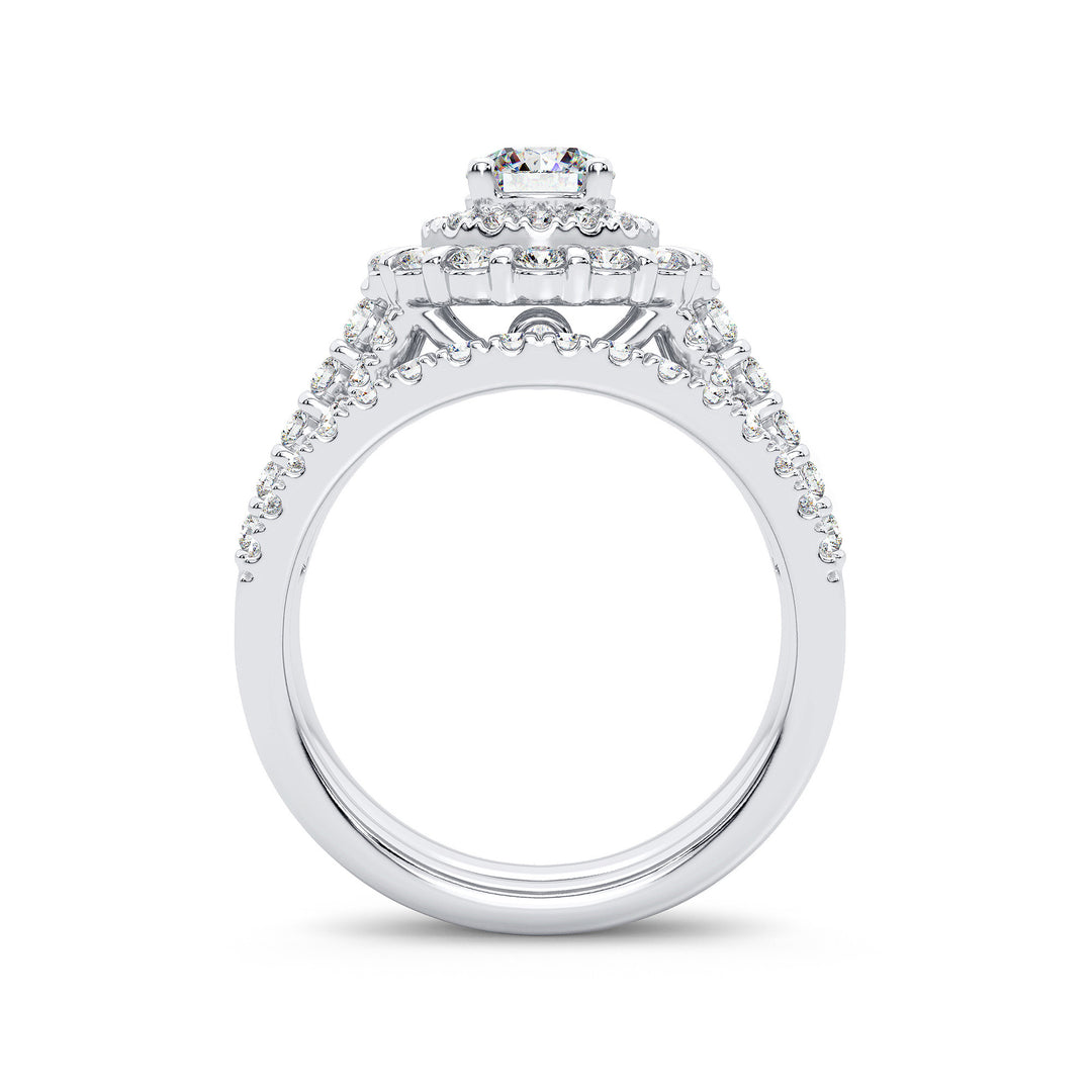 Brilliant 14k White Gold 2CT Lab Diamond Engagement Ring