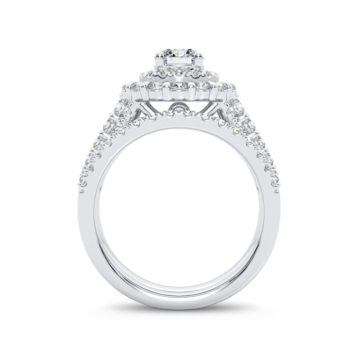 Brilliant 14k White Gold 2CT Lab Diamond Engagement Ring