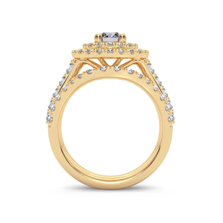 Brilliant 14K Yellow Gold 2ct Lab Diamond Bridal Ring