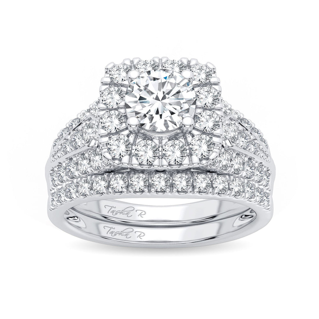 Brilliant 14k White Gold 2ct Lab Diamond Bridal Ring