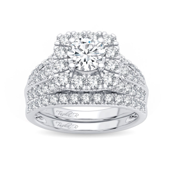 Brilliant 14k White Gold 2ct Lab Diamond Bridal Ring