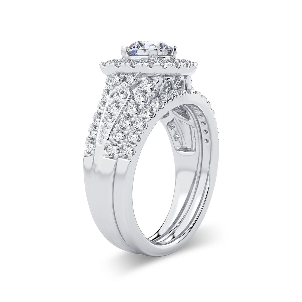 Brilliant 14k White Gold 2ct Lab Diamond Bridal Ring
